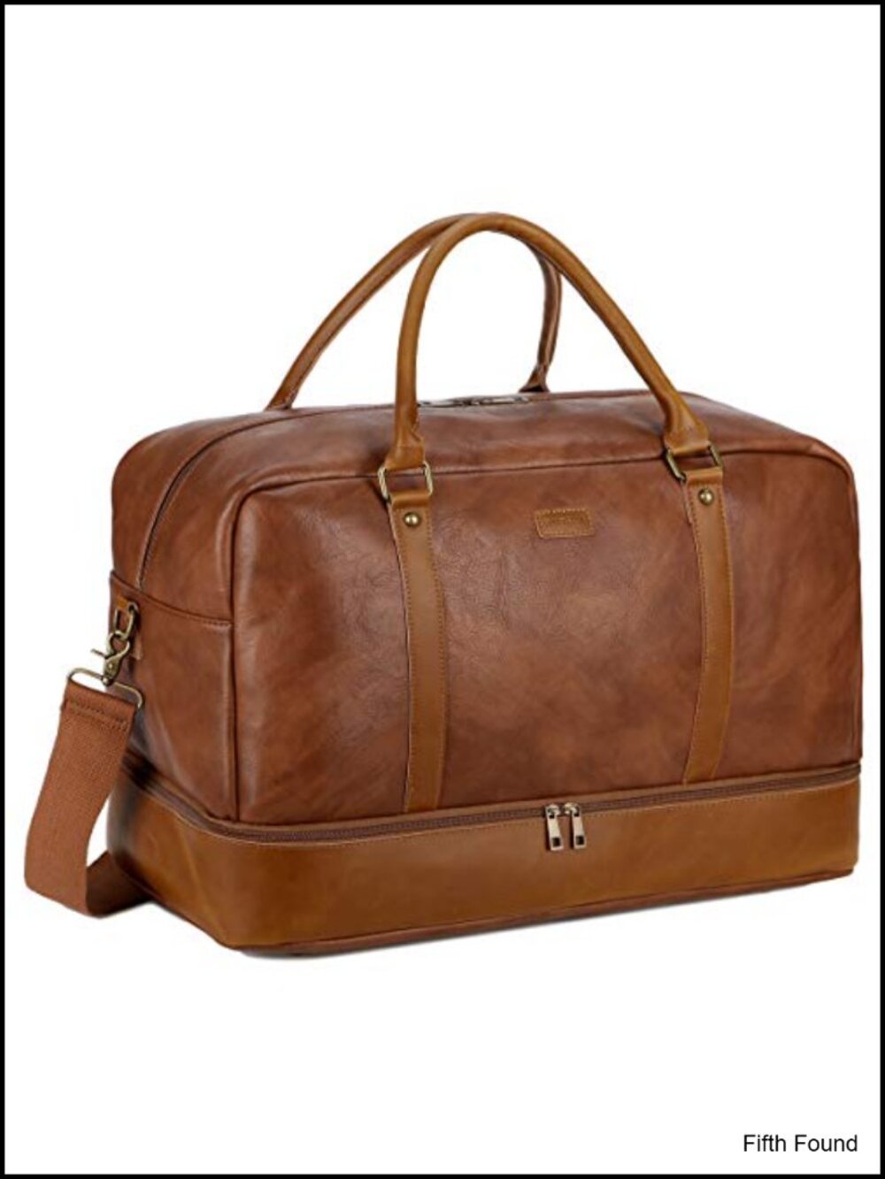 Vegan Leather Large Travel Duffel Tote Bag Carry On Weekender With Shoe